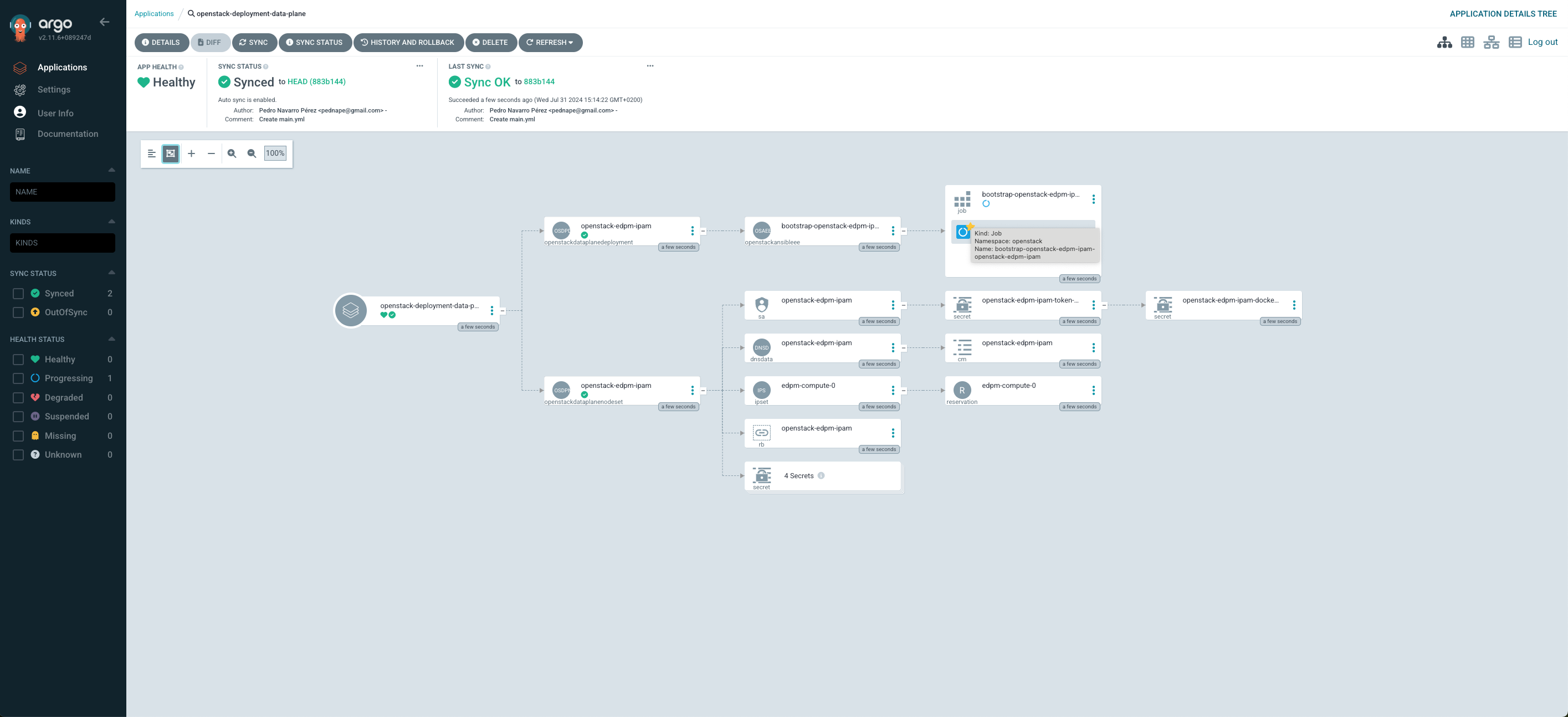 Deployed RHOSO Dataplane